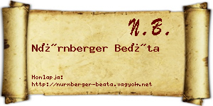 Nürnberger Beáta névjegykártya