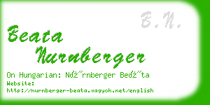 beata nurnberger business card